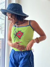 Load image into Gallery viewer, Lime Green Luaka Bop Spaghetti Strap Tank (in Medium)
