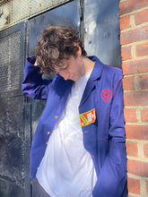 Load image into Gallery viewer, Swedish Hydron Blue Contrast Stitch Embroidered Deadstock Jacket
