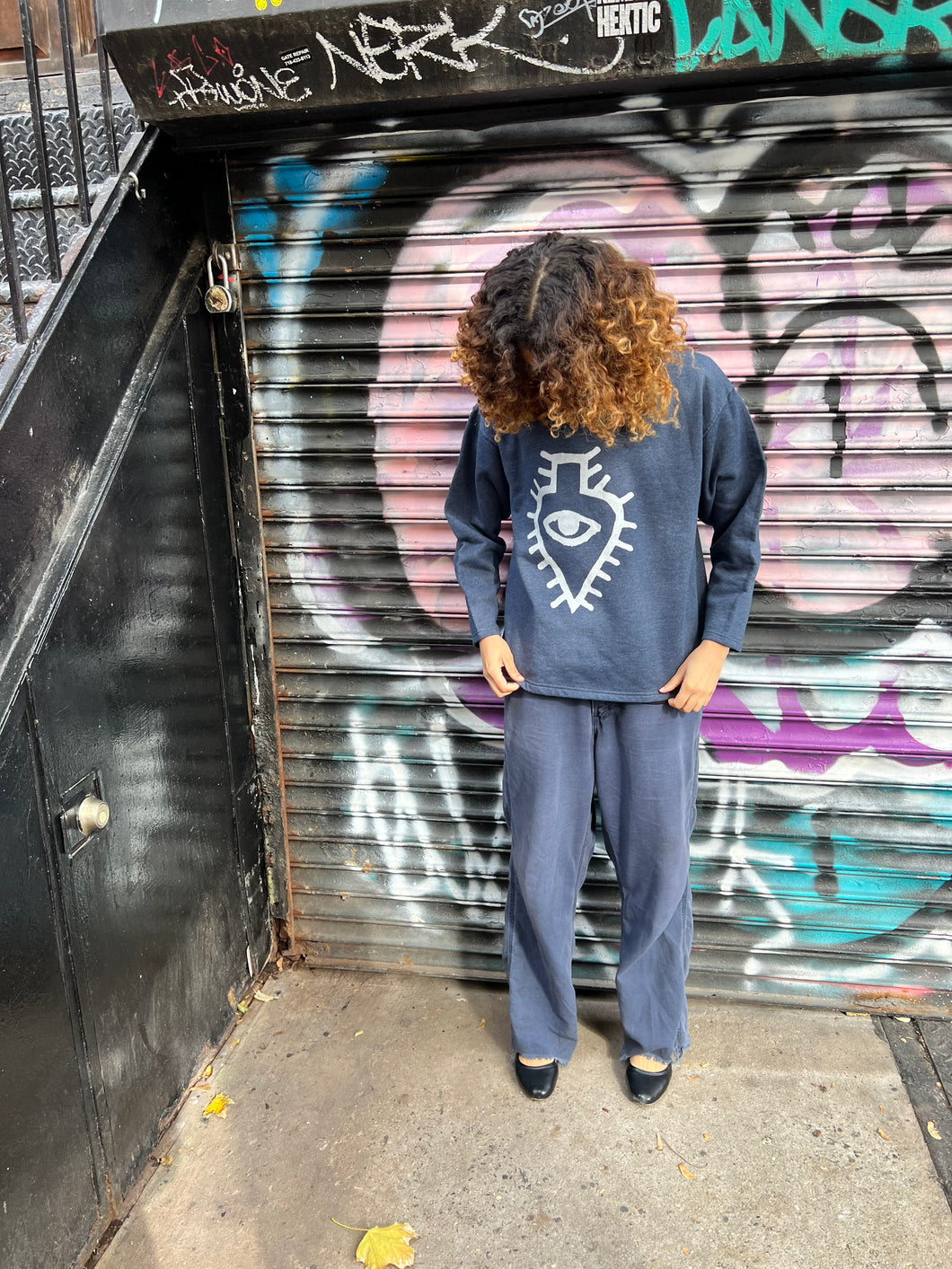 Luaka Grey Screenprinted Vintage Sweat - Large