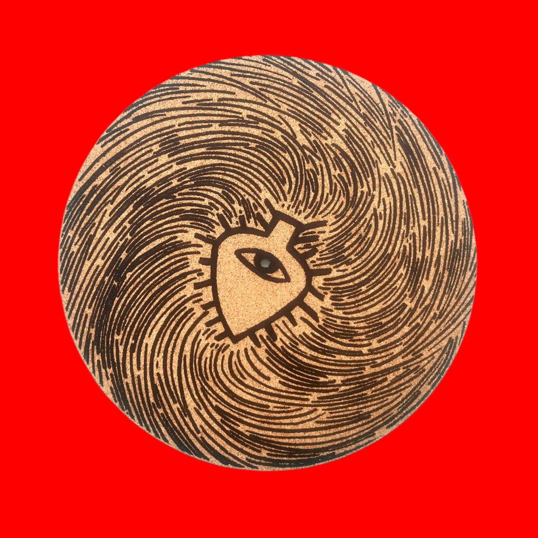Luaka Bop Cork Slipmat - Whirling Logo
